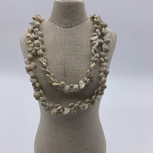Natural Sea Shells 22” Long Necklace Cluster Seashells Vintage - Picture 8 of 8